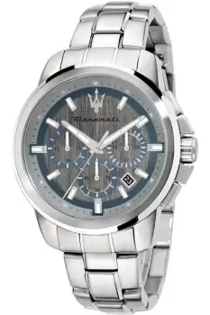 Gents Maserati Successo 44mm Chr Silver Dial Bracelet Ss Watch