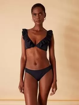 Accessorize Ruched Side Bikini Briefs - Black, Size 8, Women