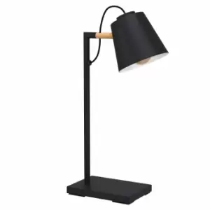 Eglo Retro-style Table Lamp In Black And Wood