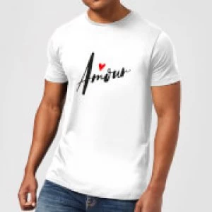 Amour Script T-Shirt - White - 3XL