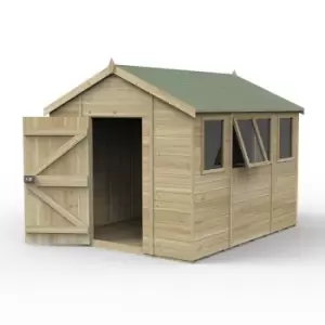 10' x 8' Forest Timberdale 25yr Guarantee Tongue & Groove Pressure Treated Apex Shed a 4 Windows (3.06m x 2.52m)