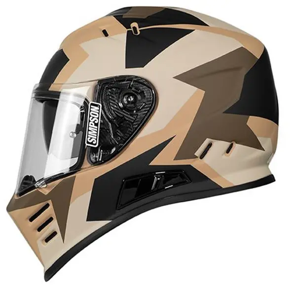 Simpson Helmet Venom Panzer Tan Brown Full Face Helmet Size L
