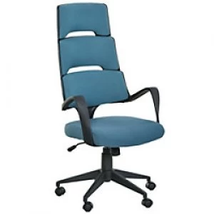 Vinsetto Office Chair Blue, Black Linen Fabric, Plastic, Metal, Sponge 921-166V70BU
