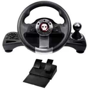 Konix Pro Steering Wheel Steering wheel PlayStation 4, Xbox One, Xbox Series S, Xbox Series X, Nintendo Switch Black incl. gear shift, incl. foot peda