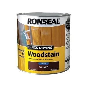 Ronseal Quick Drying Woodstain Satin Ebony 2.5 litre