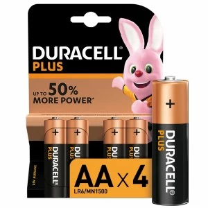 Duracell Plus Batteries AA 4 Pack