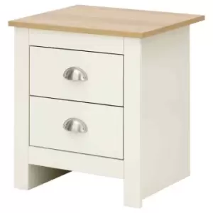 Lancaster Two Drawer Bedside Table Cream