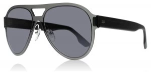 McQ 0022S Sunglasses Grey / Black / Silver 001 57mm