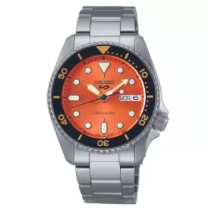 Seiko 5 Sports SKX "Midi" Reissue Orange Dial Steel Bracelet 38mm Watch SRPK35K1