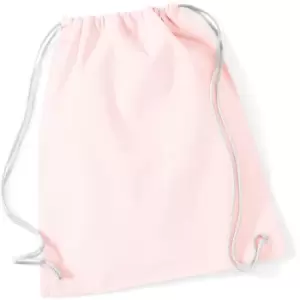Westford Mill - Cotton Gymsac Bag - 12 Litres (One Size) (Pastel Pink/White)