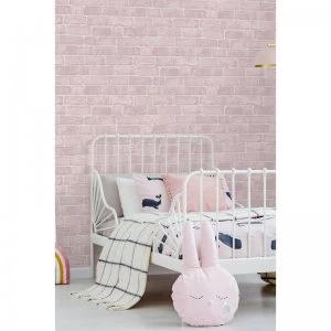 Fresco Industrial Pink Brick Wallpaper