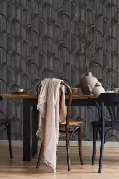 Sublime Modella Wood Black Wallpaper