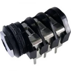 6.35mm audio jack Socket horizontal mount Number of pins 3 Stereo Black Cliff CL1330A