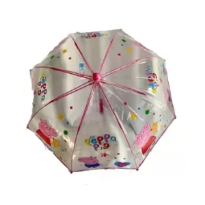 Peppa Pig Childrens/Kids Transparent Umbrella (One Size) (Clear)