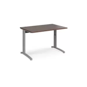 Office Desk Wheelchair Friendly Rectangular Desk 1200mm Walnut Tops With Silver Frames TR10