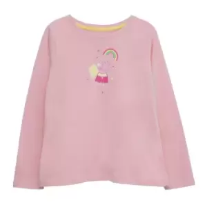 Peppa Pig Girls Rainbow T-Shirt (3-4 Years) (Baby Pink)