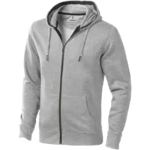 Elevate Mens Arora Hooded Full Zip Sweater (XXL) (Grey Melange)