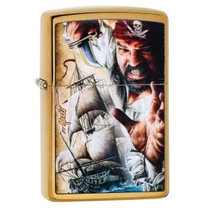 Zippo Mazzi Pirate Ship Brass regular Windproof Lighter