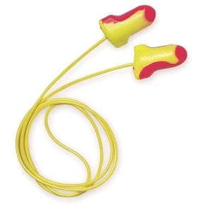 Howard Leight Laser Lite Disposable Corded Earplugs MagentaYellow Polybag Pack 100 Pairs