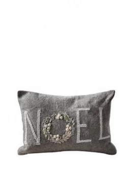 Gallery Noel Wreath Embroidered Cushion Natural 300X400Mm