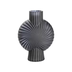 25cm Grey Textured Glass Vase
