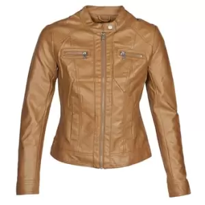 Only ONLBANDIT womens Leather jacket in Brown - Sizes UK 6,UK 8,UK 10,UK 12,UK 14
