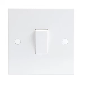 KnightsBridge 10A White 1G 1 Way 230V Electric Wall Plate Switch