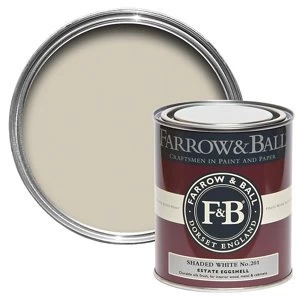 Farrow & Ball Estate Shaded white No. 201 Eggshell Metal & wood Paint 0.75L
