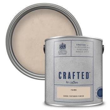 Crafted by Crown Suede Textured Matt Emulsion Interior Wall Paint Fawn 2.5L