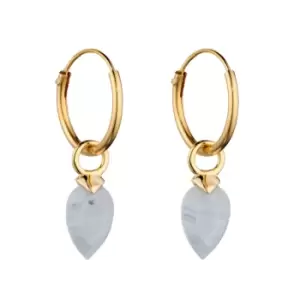 Candy Kite Gold Plated Silver December Birthstone Chalcedony Hoop Earrings