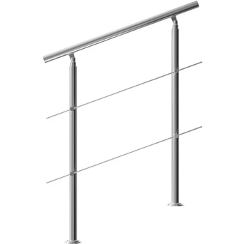 Banisters Stainless Steel Indoor and Outdoor Handrail Railing Balustrade Balcony 2 crossbars, 100cm - Monzana