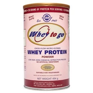 Solgar Whey to Go Protein Powder Natural Strawberry Flavour 454g