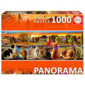 Cats on the Quay Panorama Jigsaw Puzzle (1000 Pieces)