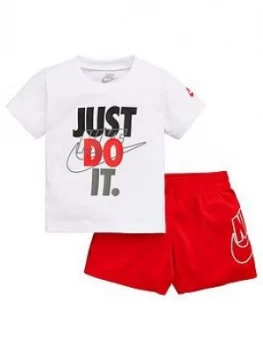 Nike Sportswear Toddler Boys JDI Tee and Shorts Set - White Red, White/Red, Size 12 Months