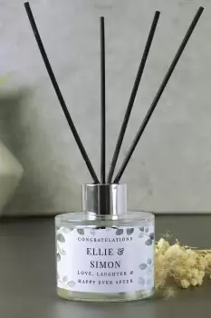 Personalised Botanical Any Message Reed Diffuser - Clear