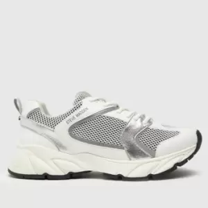 Steve Madden White & Silver Standout Trainers