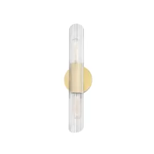 Cecily 2 Light Small Wall Sconce Brass, Glass