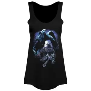 Requiem Collective Ladies/Womens Sacred Raven Floaty Tank (X Small (UK 6-8)) (Black)