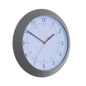5 Star Facilities Wall Clock with Coloured Case Diameter 300mm Dark Grey