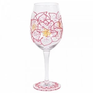 Poinsettias Wine Glass