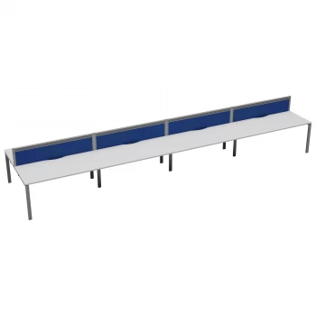 CB 8 Person Bench 1200 x 780 - White Top and Silver Legs
