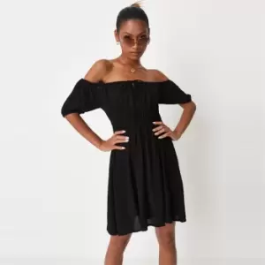 Missguided Cap Sleeve Mini Dress - Black
