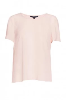 French Connection Classic Crepe Light Pleated Back Top Pink