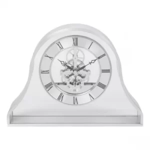 WILLIAM WIDDOP Brushed Aluminium Napoleon Mantel Clock