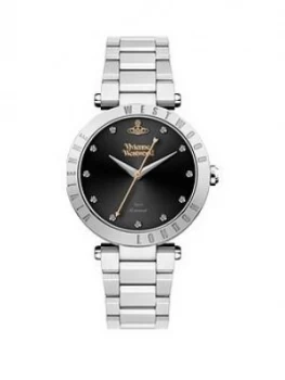 Vivienne Westwood Vivienne Westwood Montagu Ii Black Crystal Set Dial Stainless Steel Bracelet Ladies Watch