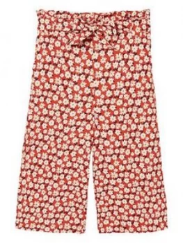 Fat Face Girls Daisy Print Woven Culottes - Red, Size Age: 12-13 Years, Women