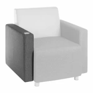 Teknik Office Cube Modular Reception Chair USB Arm Right, Grey