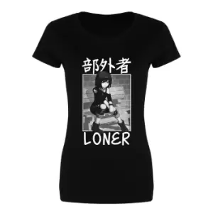 Tokyo Spirit Womens/Ladies Loner T-Shirt (M) (Black/White)
