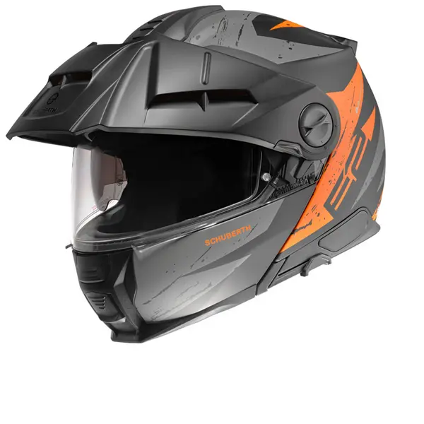 Schuberth E2 Explorer Black Orange Modular Helmet Size XL