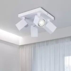 Harper Living - 4 Light Black Ceiling Spotlight Adjustable Square bulb holders
